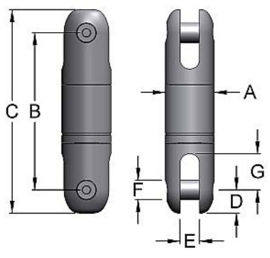 Miller Hydro Link Stainless Steel High Pressure Swivels, Model B-454HP Bullet Nose to Bullet Nose WLL 1.5 tons