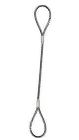 3/8" X 4' single leg wire rope sling with strandard eyes