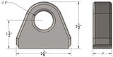 Weld on Shackle Clevis Mount 1" Thick (sold per pair)