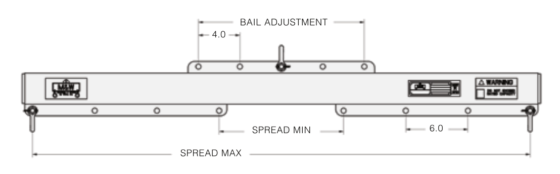 1,000# 36"-72" ADJ ECONOMY LIFT BEAM WITH SHACKLES (13879)