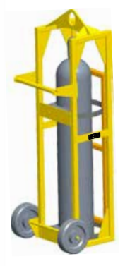 500# 1-TANK BOTTLE LIFTER / CART WITH STRAPS AND LOCKING DOORS (25694)