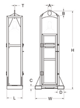 1,500# 4-TANK BOTTLE LIFTER WITH STRAPS AND LOCKING DOORS (17324)