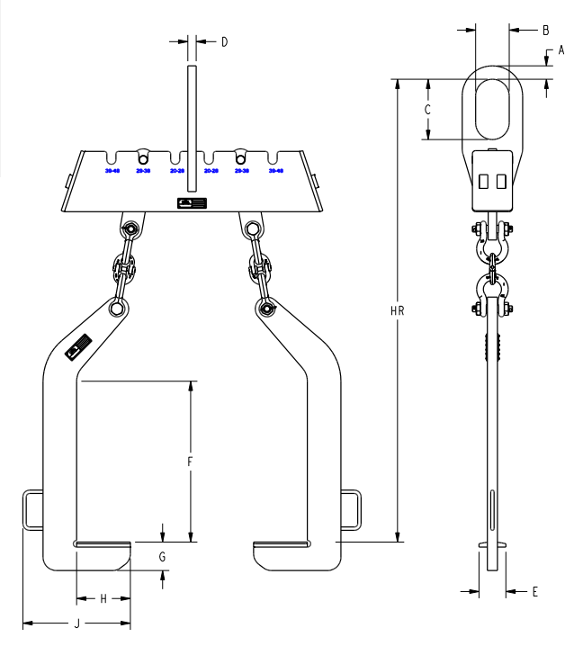DUAL ARM COIL LIFTER 20,000 LB 20-48" COIL WIDTH (24800)
