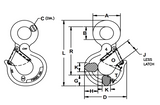 15 ton Eye Rigging Hook with Latch Alloy