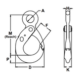 3/8" Eye Self Locking Hook Grade 100