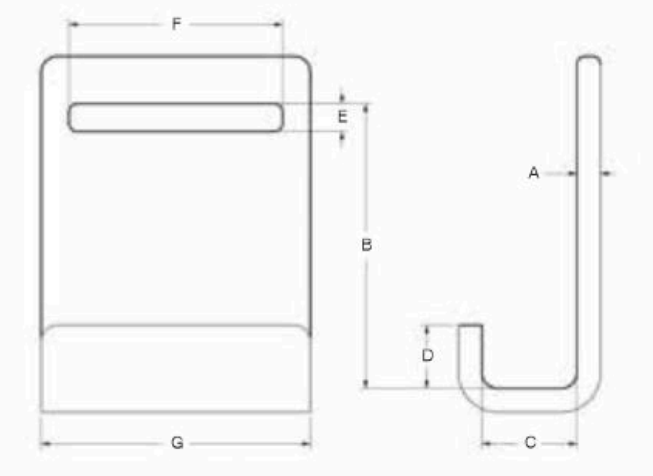 1/4" Flat Hook Style A (16397)