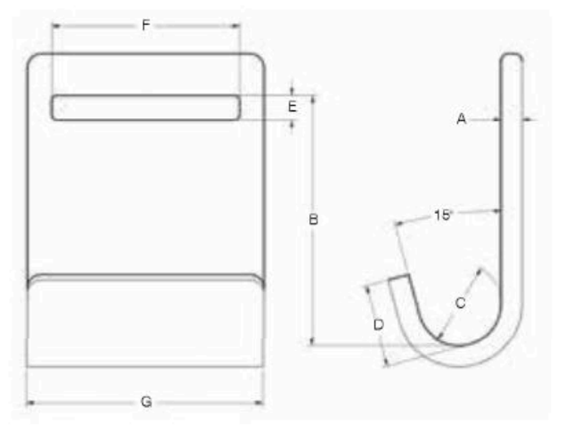 1/4" Flat Hook Style B (16400)