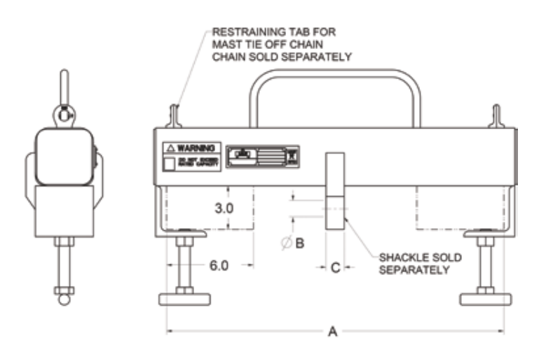 5,000# SGL HOOK FORKLIFT BEAM INSIDE SHACKLE MOUNT (11619)