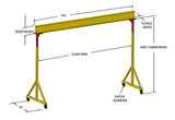 15' LONG, 6,000 LB WLL ADJUSTABLE HEIGHT GANTRY CRANE 12-15' (24926)
