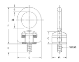 3/4" - 4 1/2 Forged Swivel Hoist Ring Coil Thread 5,000 lbs WLL (57112)