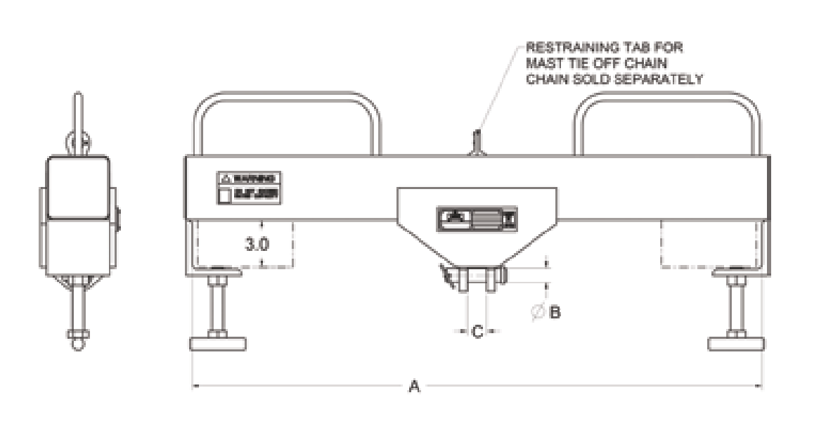 5,000# SGL HOOK FORKLIFT BEAM INSIDE HOOK MOUNT (16337)