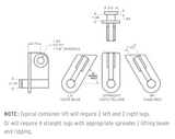 19,000# LEFT CONTAINER LIFT LUG BLUE (15375)