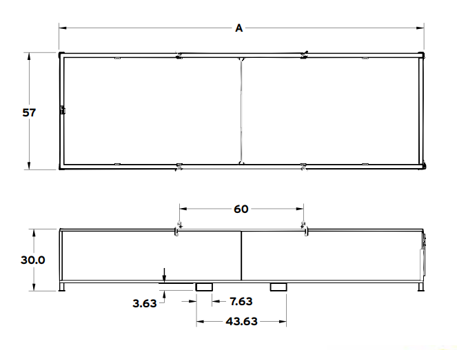 2,500 # MATL BASKET 172" SIDE SWING DOOR NOT FOR PERSONNEL LIFTING (25459)