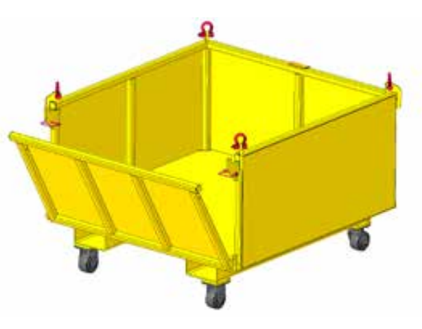 2,500# 48" DROP SIDE BASKET W/ CASTERS NOT FOR PERSONNEL LIFTING (23957)