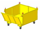 2,500# 48" DROP SIDE BASKET W/ CASTERS NOT FOR PERSONNEL LIFTING (23957)