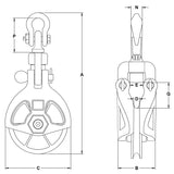 Skookum A Series 6.5T Cast Half Sided Block with SWIVEL HOOK (A-10R)
