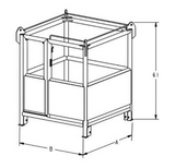 1,000# PERSONNEL BASKET MID RAIL 48" X 48" (25355)