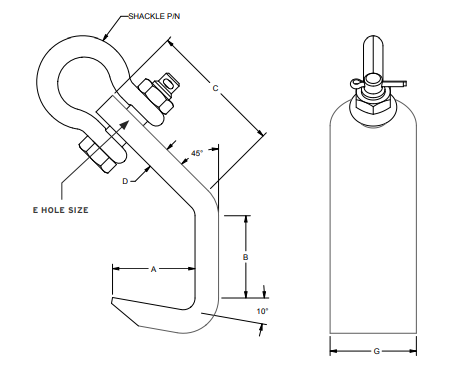 1/2" GR100 PLATE HOOK 15,000# WLL (11723)