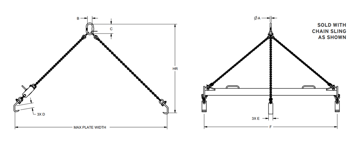 10,000# PLATE LIFTING BEAM 84" WIDTH (14633)