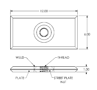 1 1/2" - 3.5 Coil Rectangular Weldable Plate (4898C)