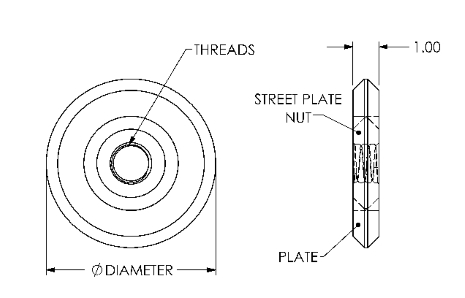 1 1/2" - 3.5 Coil Round Weldable Plate (48980C)