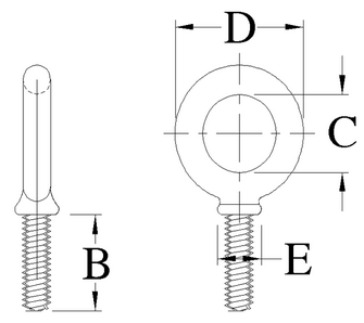 1" - 8 Shoulder Eye Bolt 9,000 lbs WLL (41419)