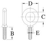 1" - 8 Shoulder Eye Bolt 9,000 lbs WLL (41419)