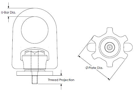 1 1/2"-6 SPEED BASE® Hoist Ring 20,000 lbs WLL (42404)