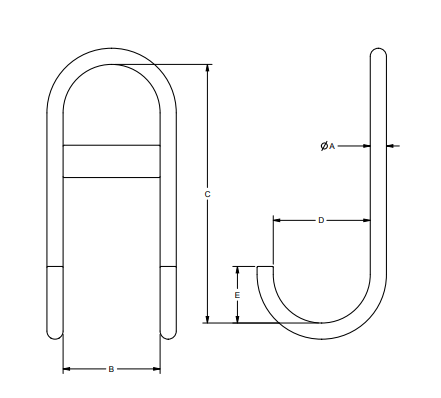 3/8" 450# ALLOY STIRRUP HOOK HOOK REACH 8" (16386)