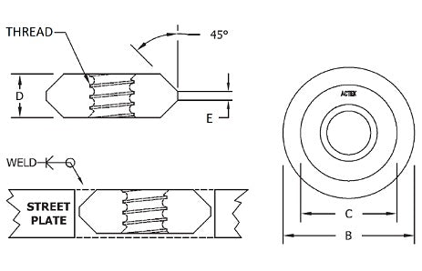 2"-4 1/2 UNC STREET PLATE® Nuts (48829)