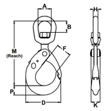 9/32" Swivel Self Locking Hook Bushing Grade 100