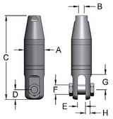Miller Angular Contact Ball Bearing Swivel Model G-511 Socket to Jaw WLL 10 tons