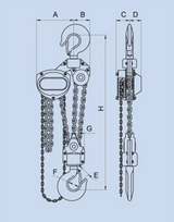 5 Ton x 10' Hand Chain Hoist Black Bear (YB)