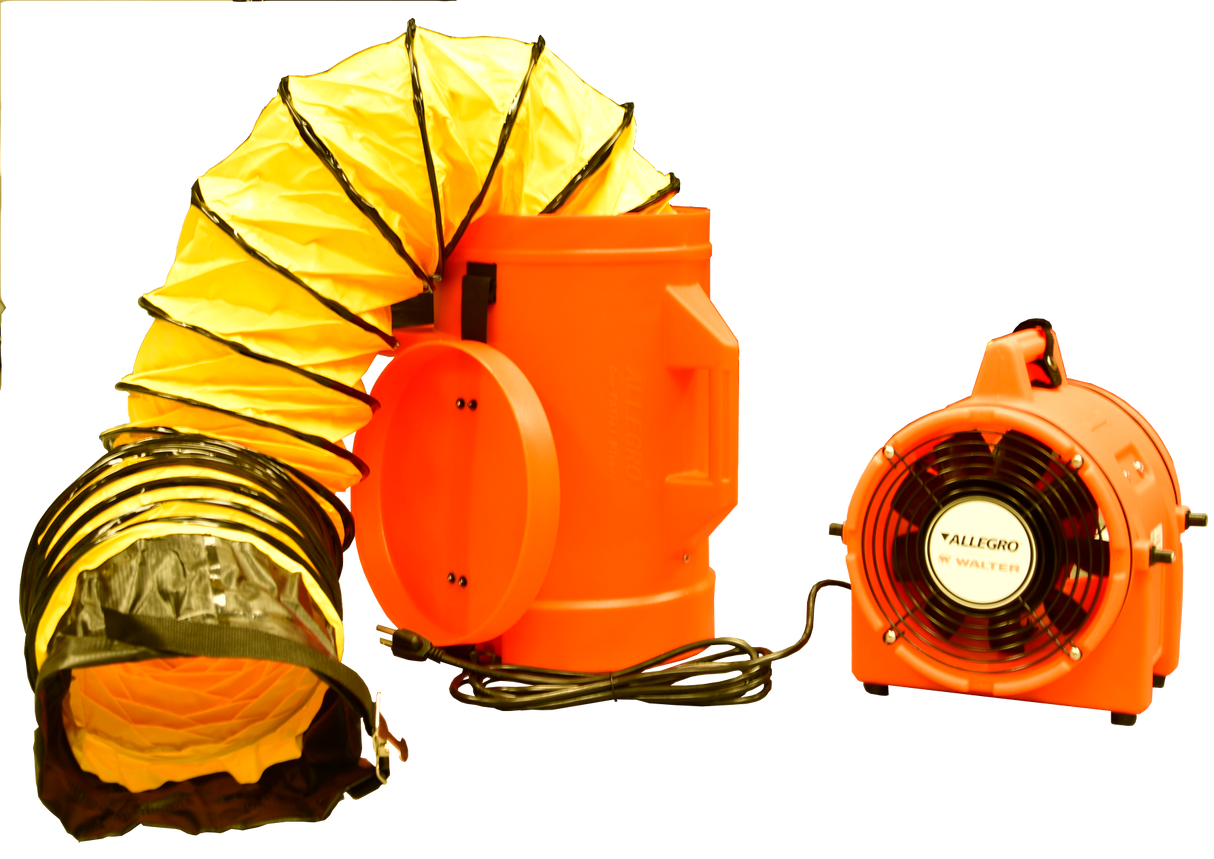 8" Axial AC Plastic Blower w/ Compact Canister & 25’ Ducting, 30 lbs. (9533-25)