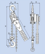 0.5 Ton x 15' Lever Hoist Black Bear (YL)