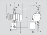 H Series Electric Chain Hoist 1,100 lbs WLL (YSH-050)