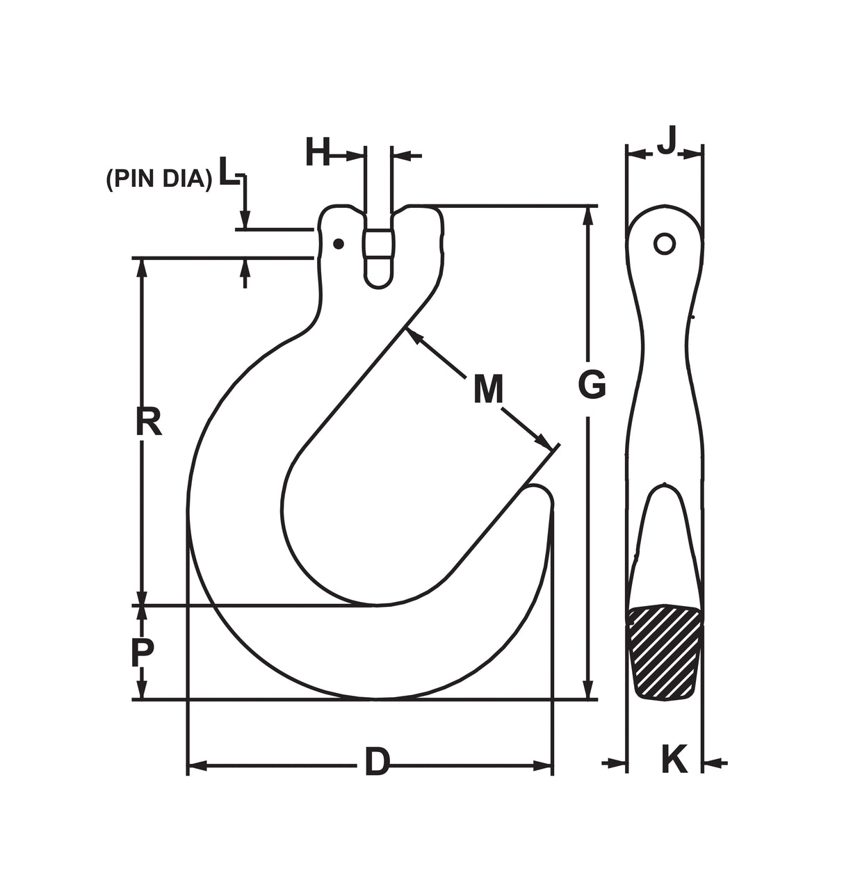 3/4" Clevis Foundry Hook Grade 100